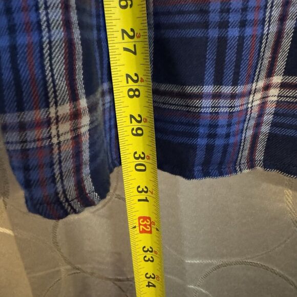 Marmot Mountain Works XXL Lightweight Flannel Button Up Shirt Blue Check Plaid - Picture 5 of 7